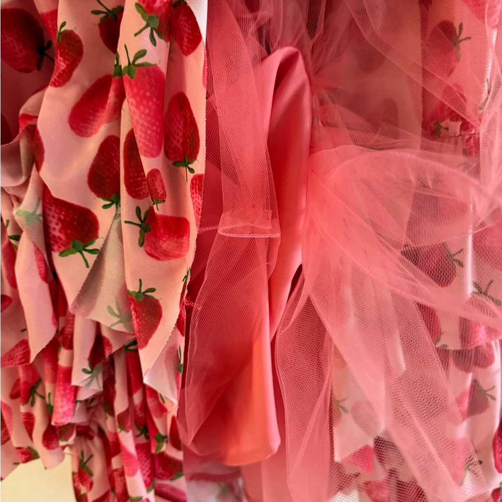 Anthropologie Eva Franco Strawberry Tiered Midi Skirt - Picture 7 of 8
